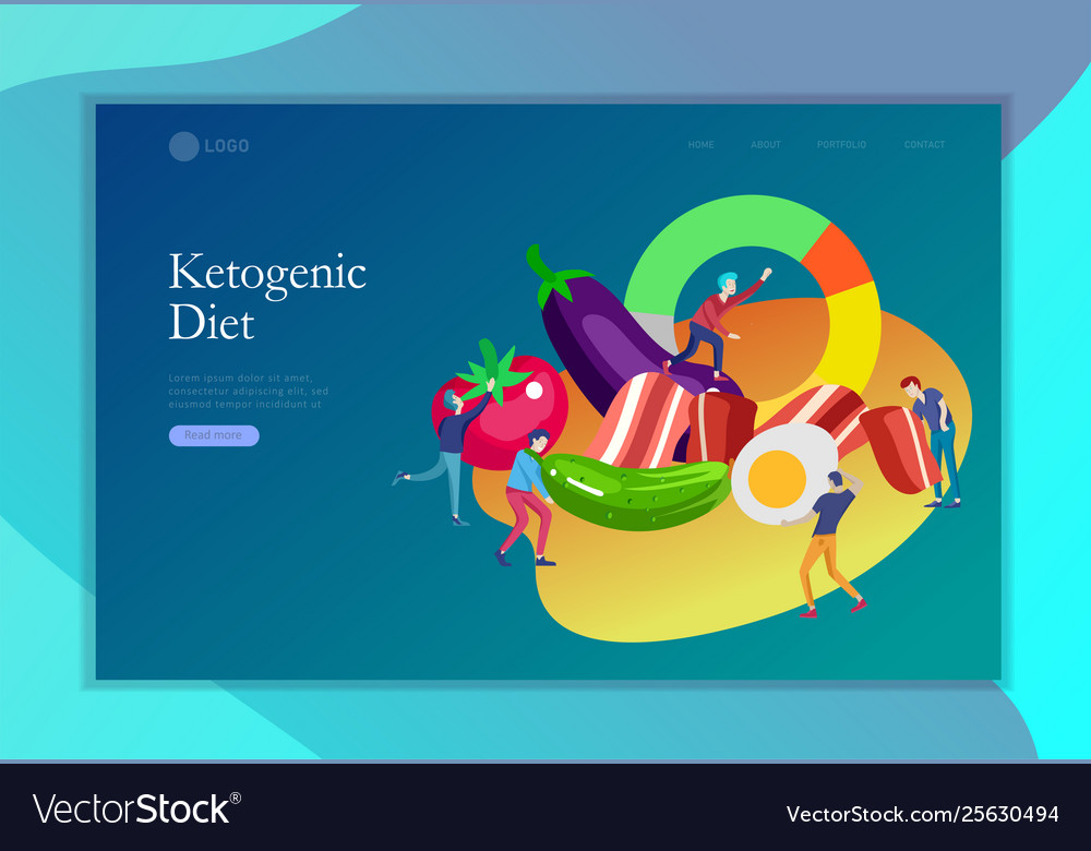 Keto diet landing page template cartoon people Vector Image Keto diet landing page template cartoon people Vector Image
