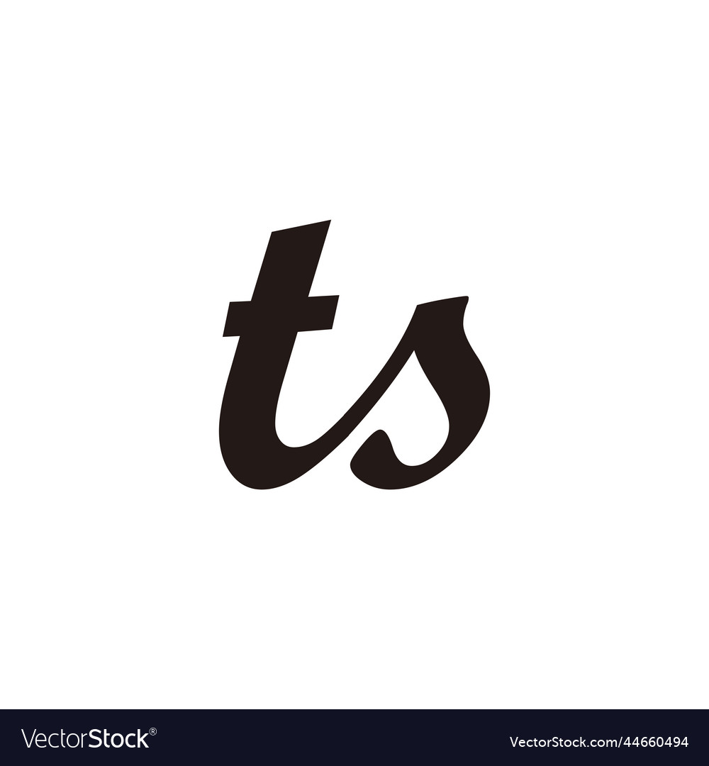 Letter ts connect geometric symbol simple logo Vector Image