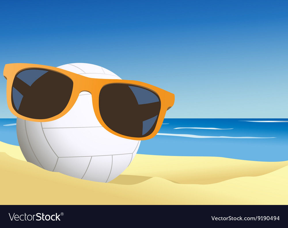 Volleyball on the beach sand Royalty Free Vector Image