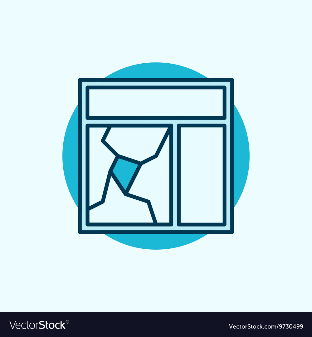 Broken window glass icon Royalty Free Vector Image