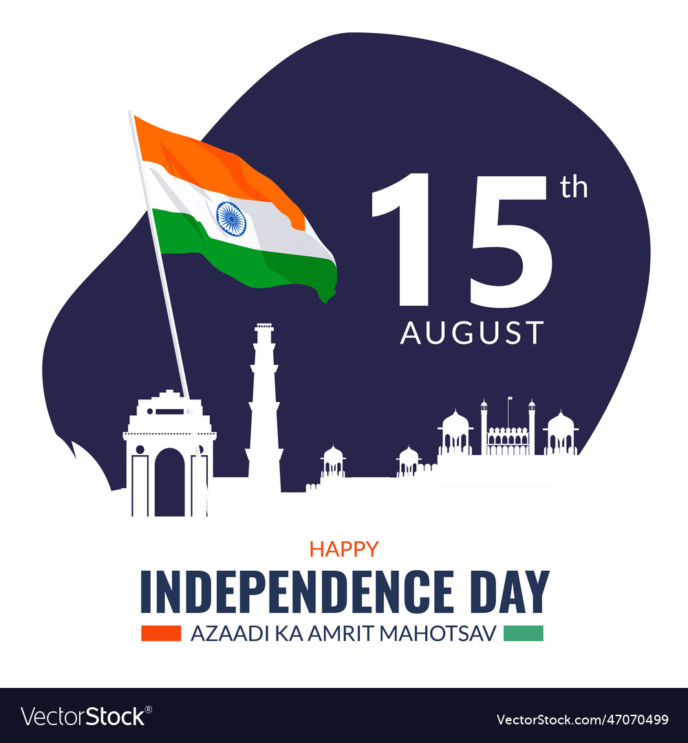 Celebrating 15 august independence day banner Vector Image