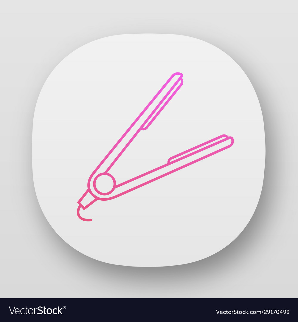 Hair Straightener App Icon Hair Iron Electric Vector Image