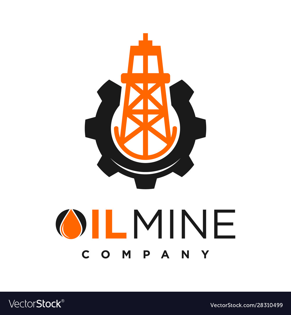 Oil mine logo design your company Royalty Free Vector Image