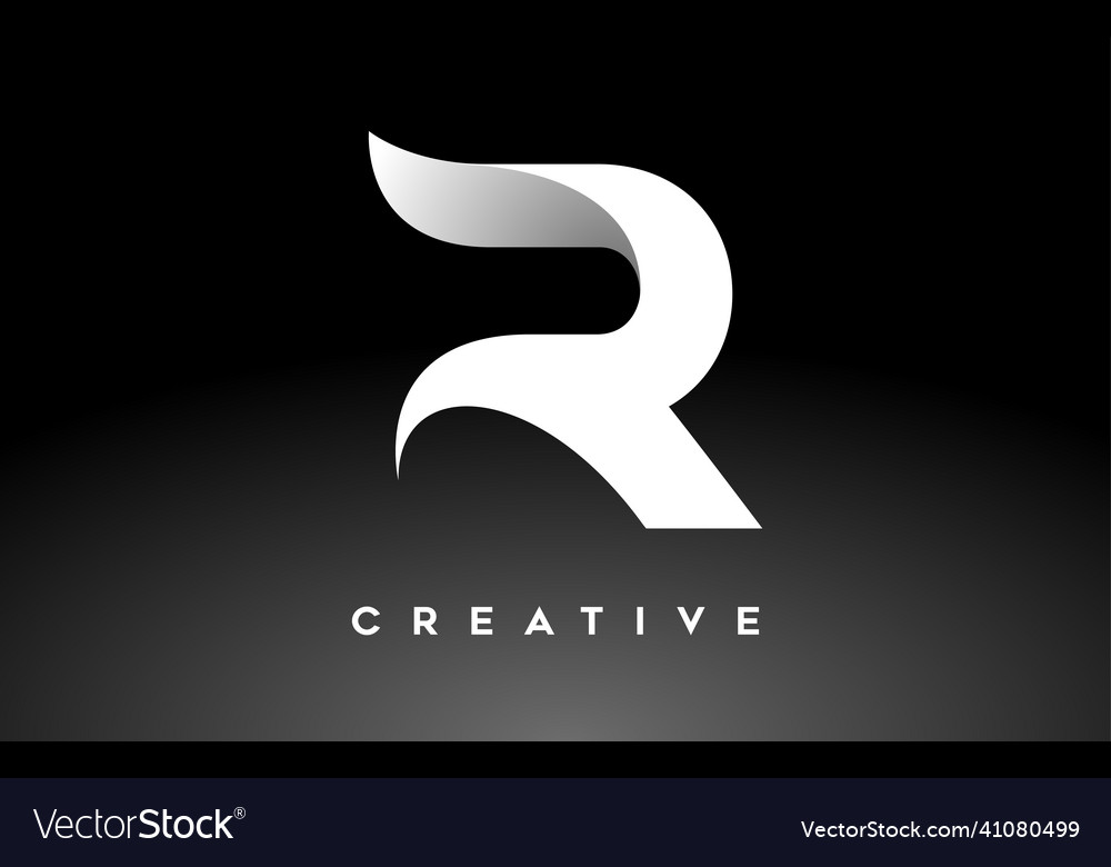 White letter r logo design with minimalist Vector Image