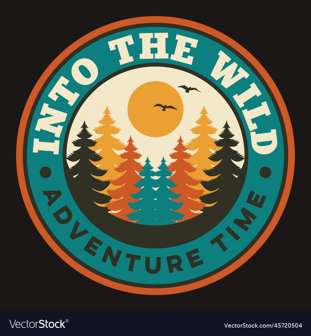 Adventure vintage badge sticker and t-shirt design