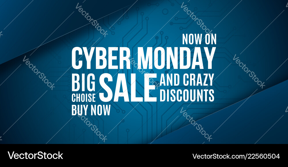 Cyber Monday Advertizing Banner Design Wide Vector Image