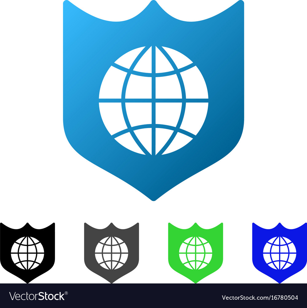 Global shield flat gradient icon Royalty Free Vector Image