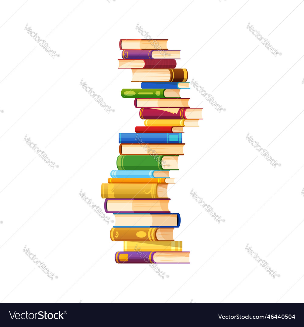 Stack Of Books Isolated Pile Textbooks Royalty Free Vector