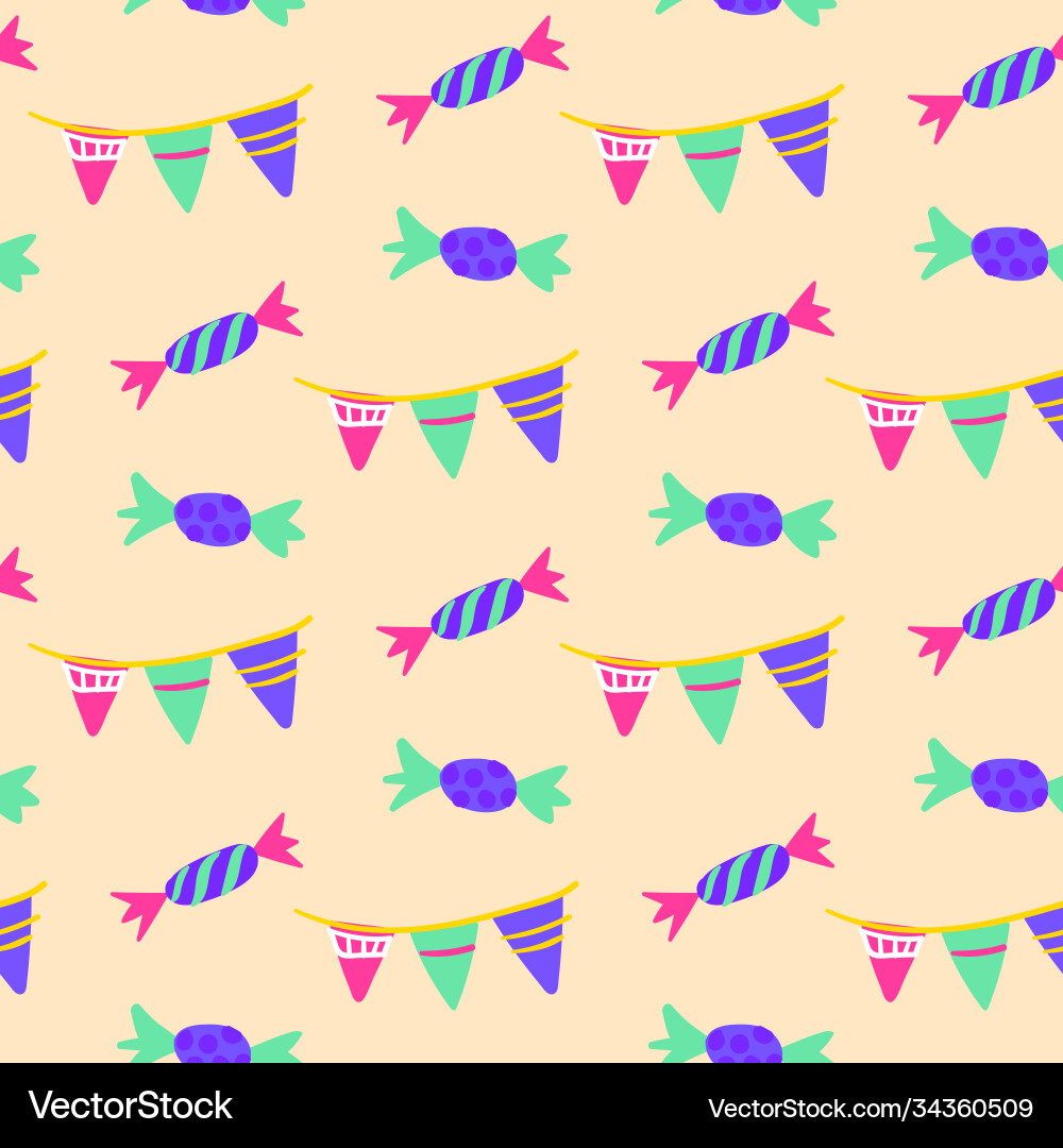 Celebration candy seamless pattern Royalty Free Vector Image
