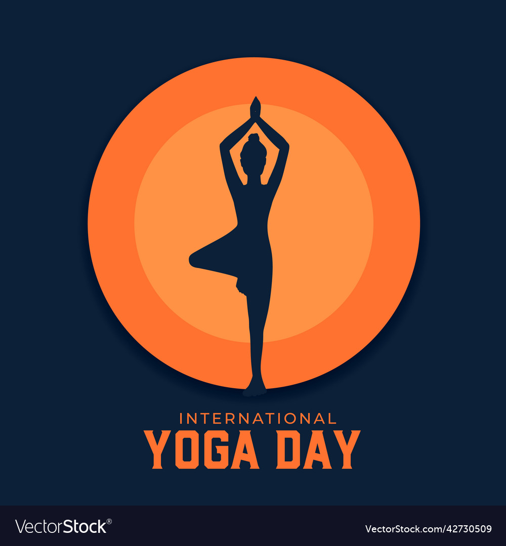 International yoga day event flat background Vector Image