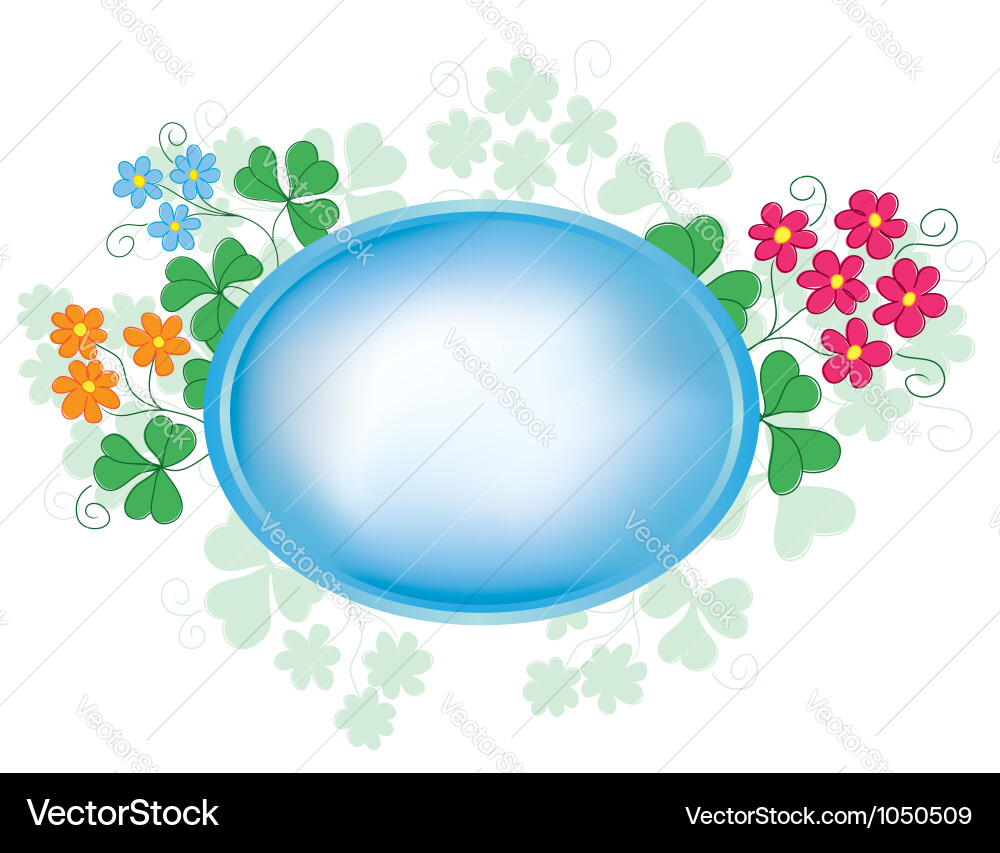 Oval frame with flora Royalty Free Vector Image