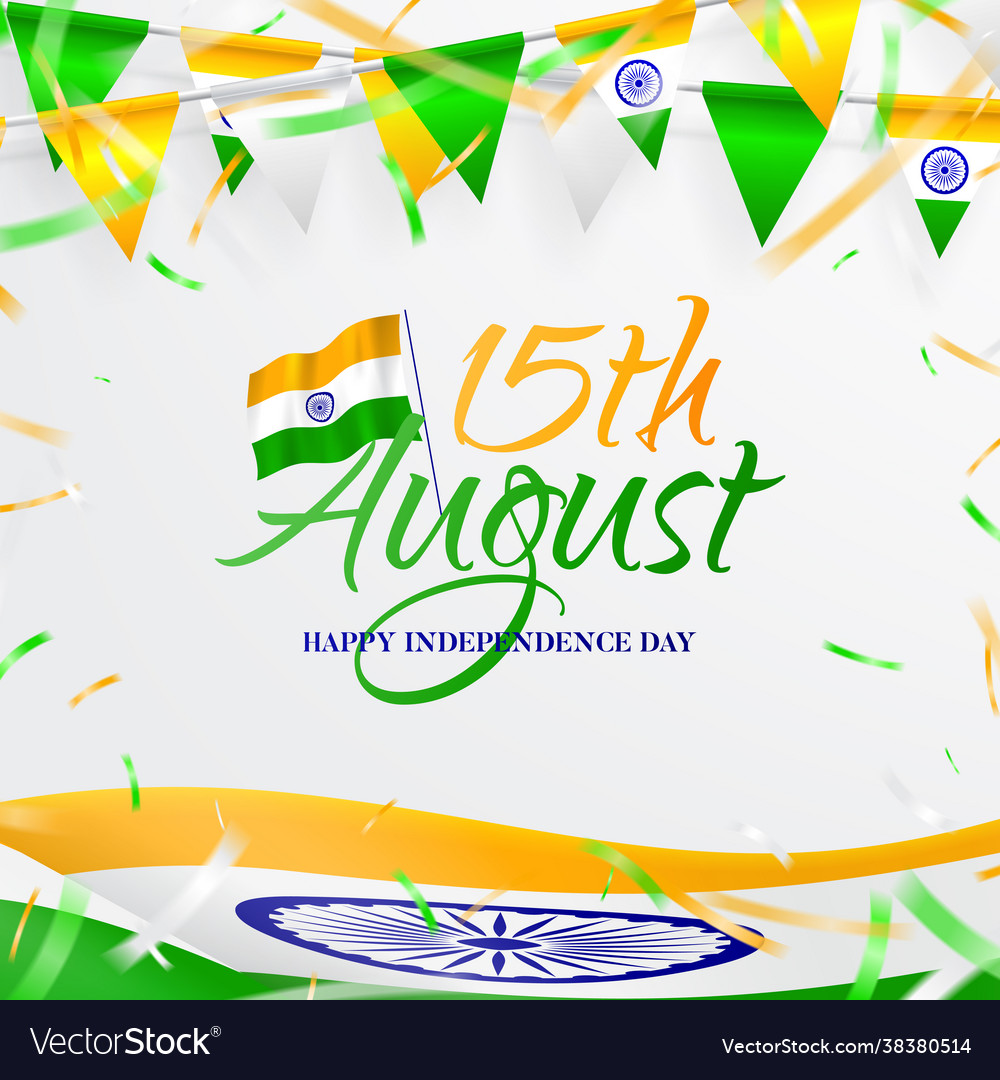 Card happy independence day in india vector image Card happy independence day in india