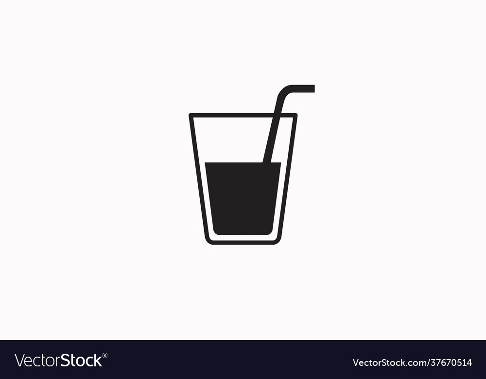 Drink with straw icon Royalty Free Vector Image