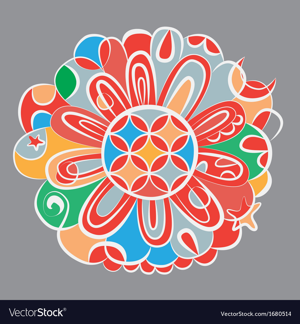 fantasy color mandala royalty free vector image