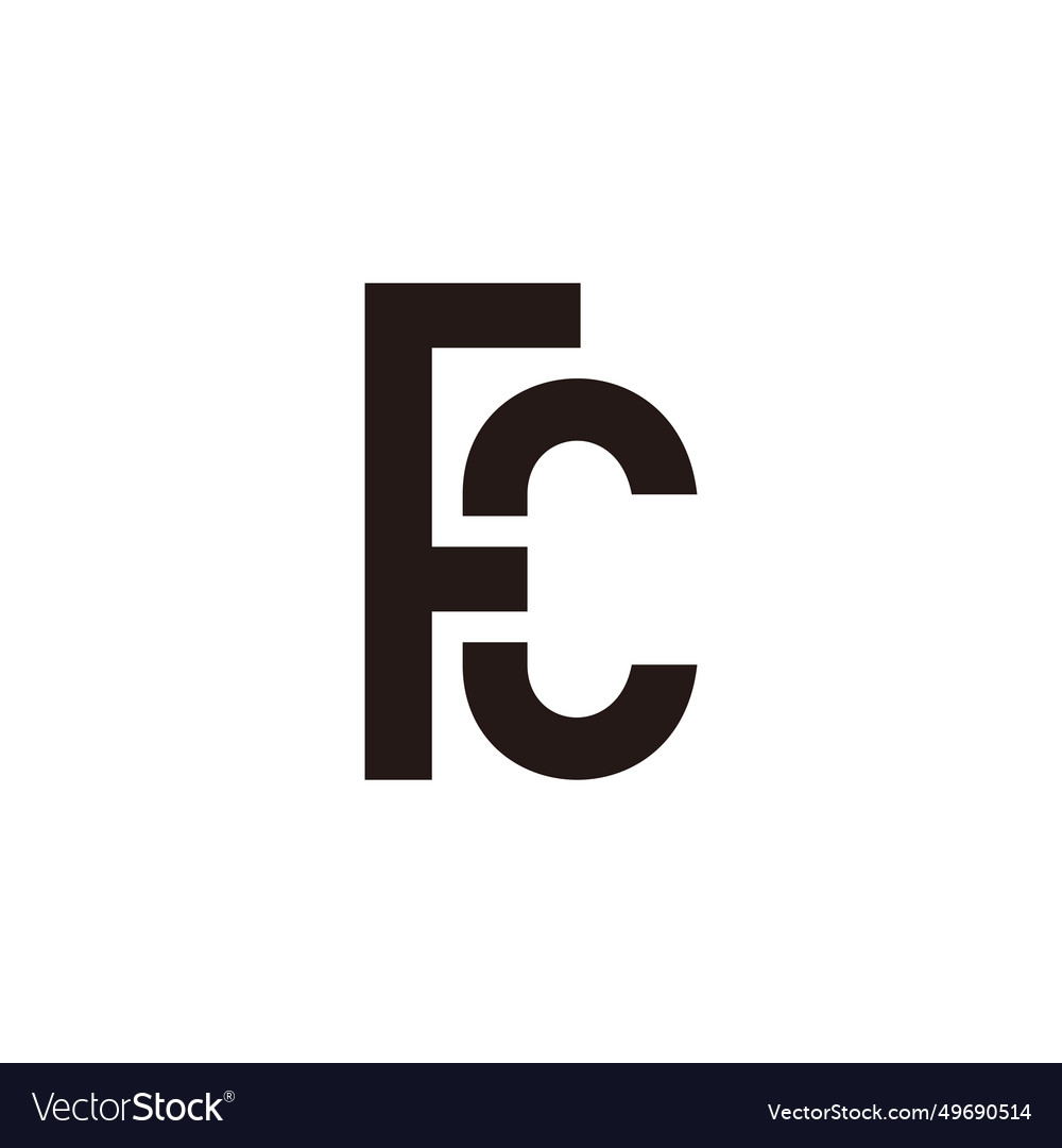 letter-fc-simple-linked-font-logo-royalty-free-vector-image