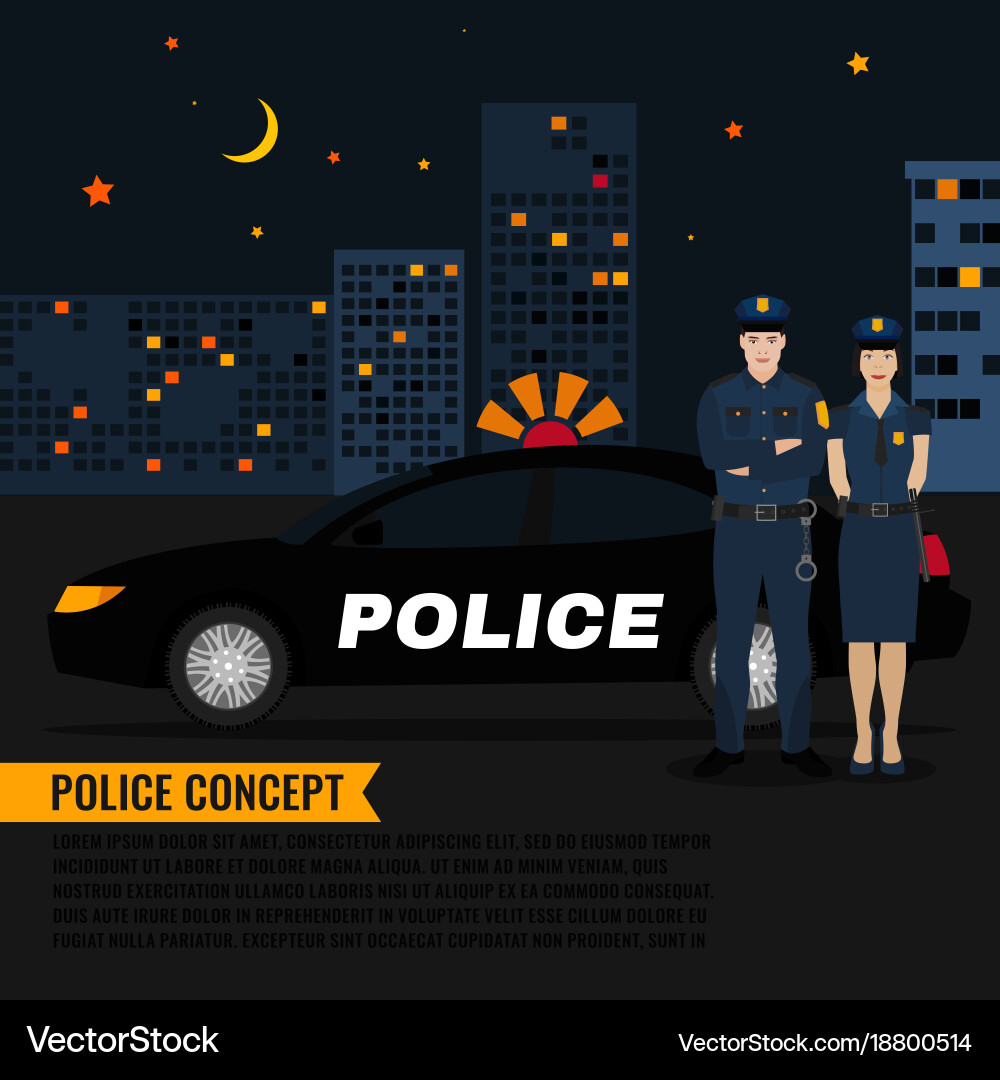 Police patrol image Royalty Free Vector Image - VectorStock