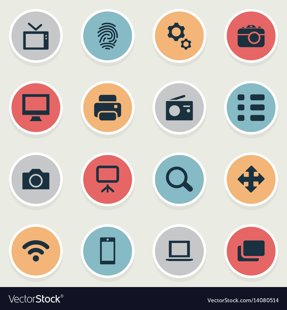 Set of simple device icons Royalty Free Vector Image