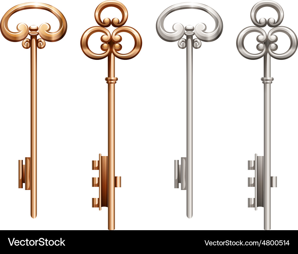 Vintage keys Royalty Free Vector Image - VectorStock
