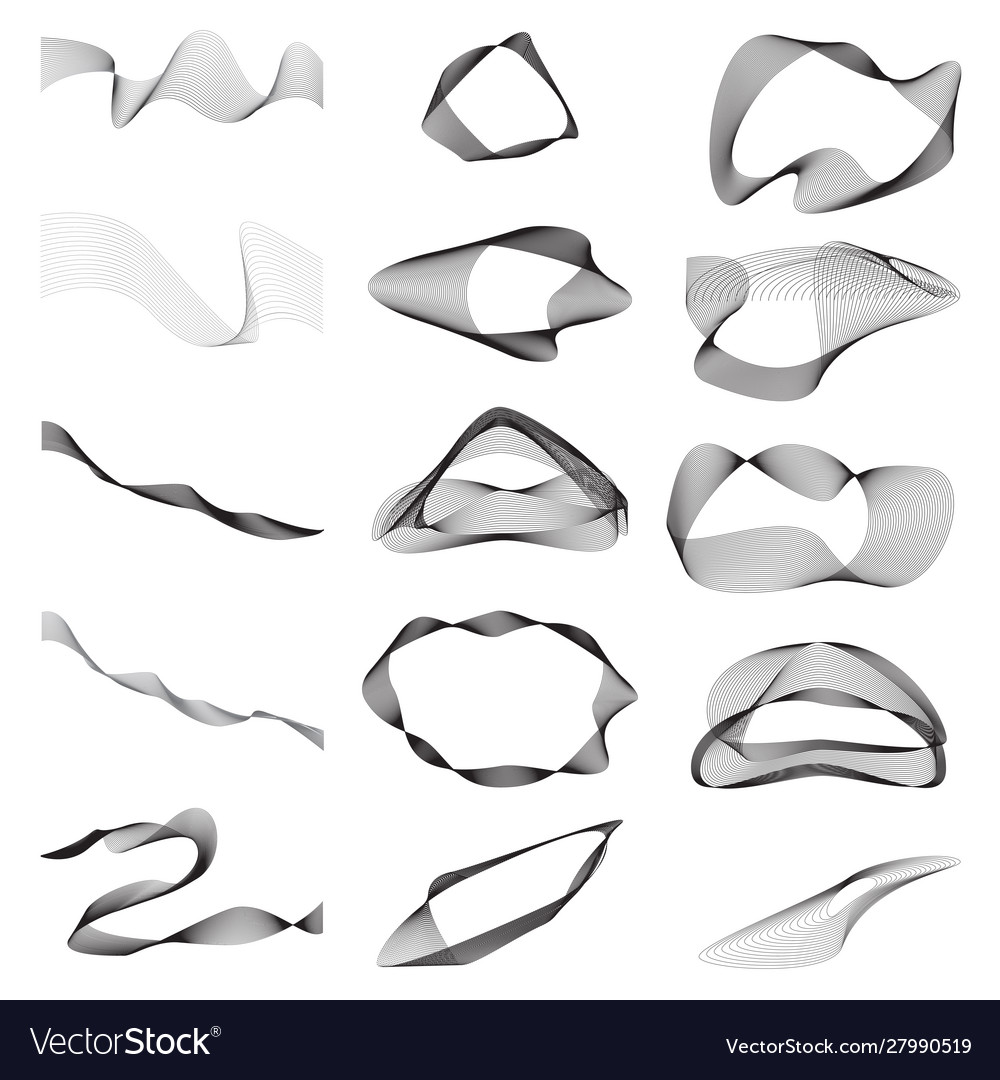Abstract linear background design elements set Vector Image