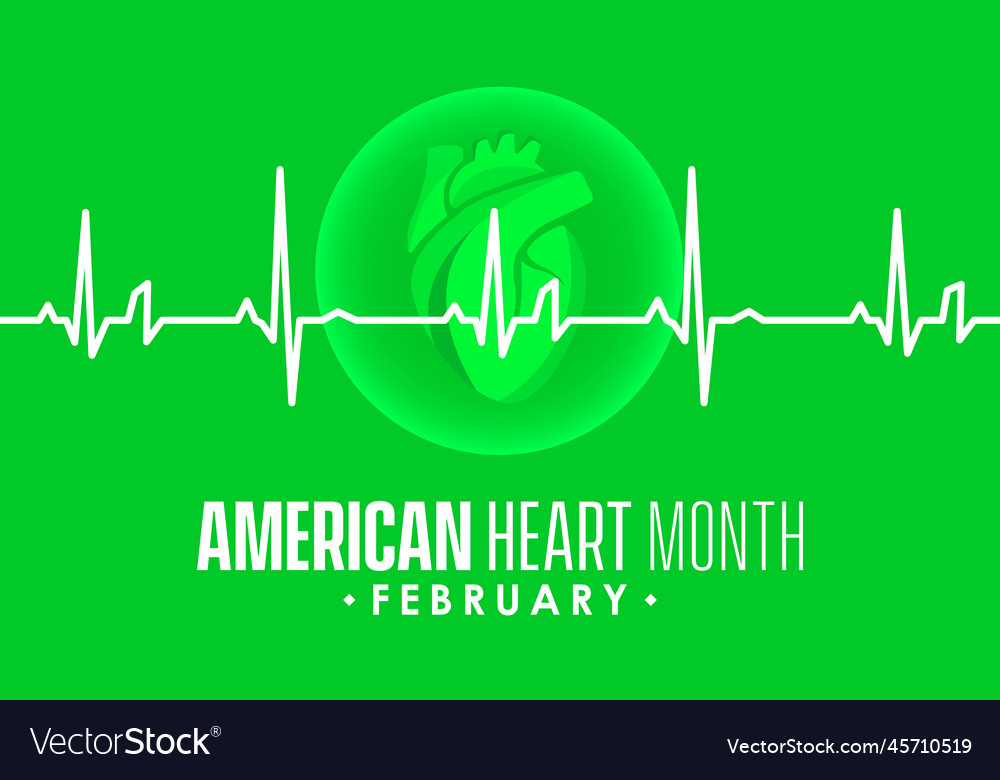 American heart month design template concept Vector Image