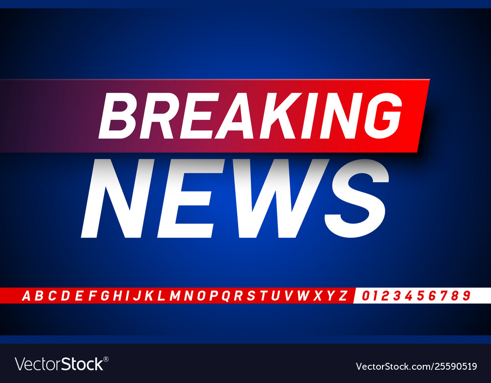 Breaking news style font design lphabet letters Vector Image