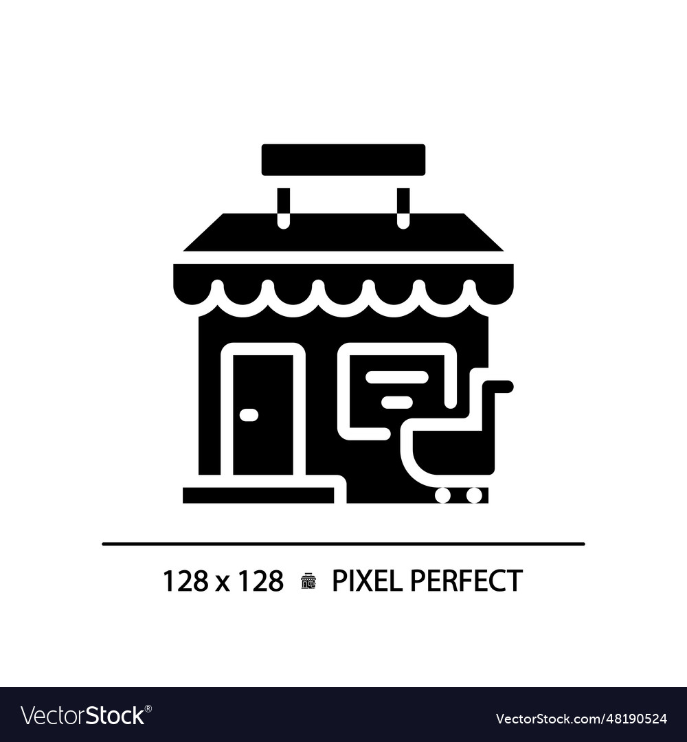 2d glyph style black store icon Royalty Free Vector Image