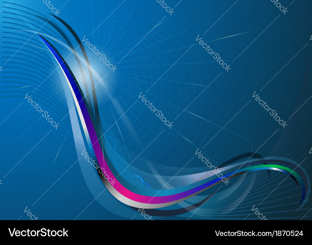 Abstract waves on blue background Royalty Free Vector Image
