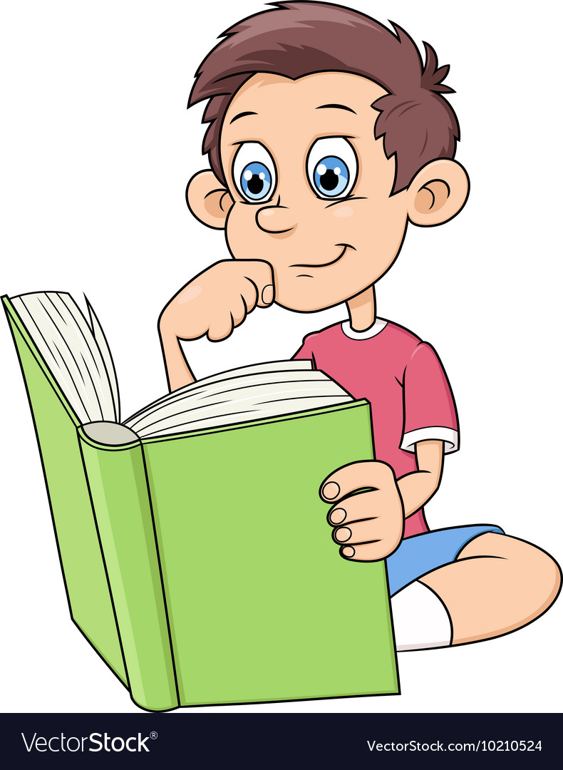 Boy Is Reading A Book Royalty Free Vector Image