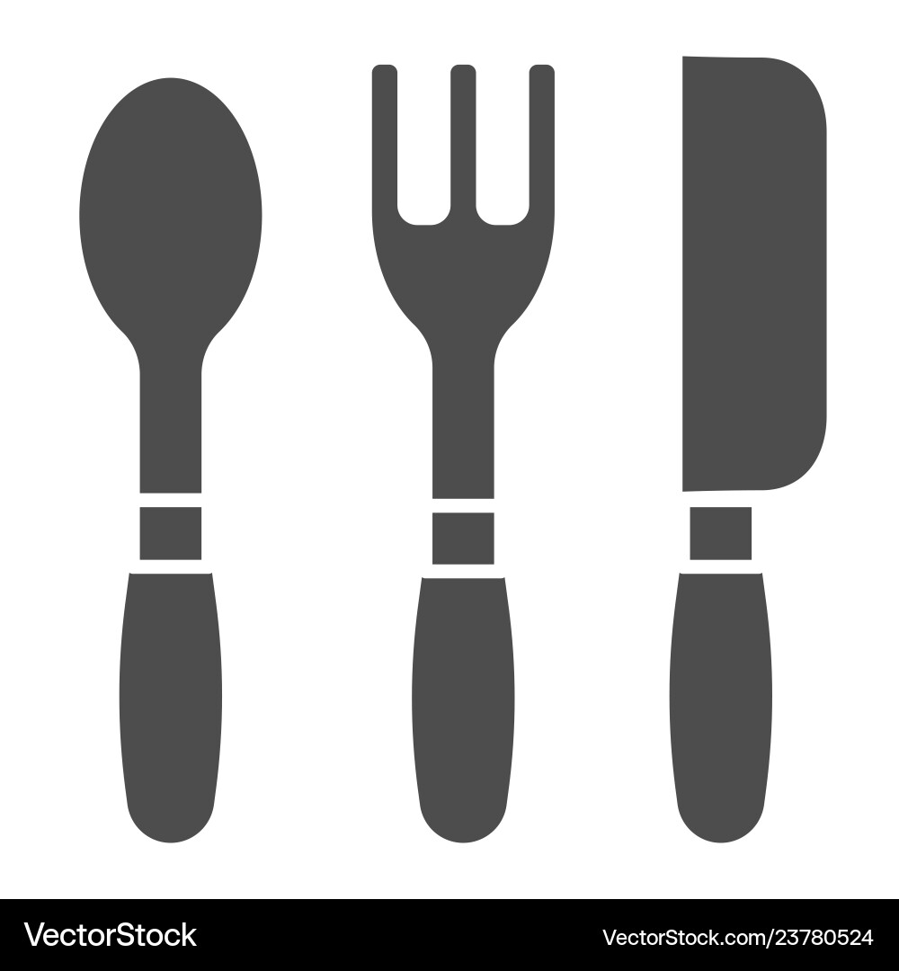 Cutlery solid icon kitchen tools Royalty Free Vector Image