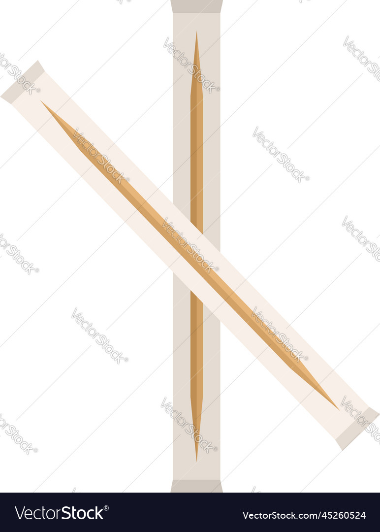 Dental toothpick icon flat tooth pick Royalty Free Vector