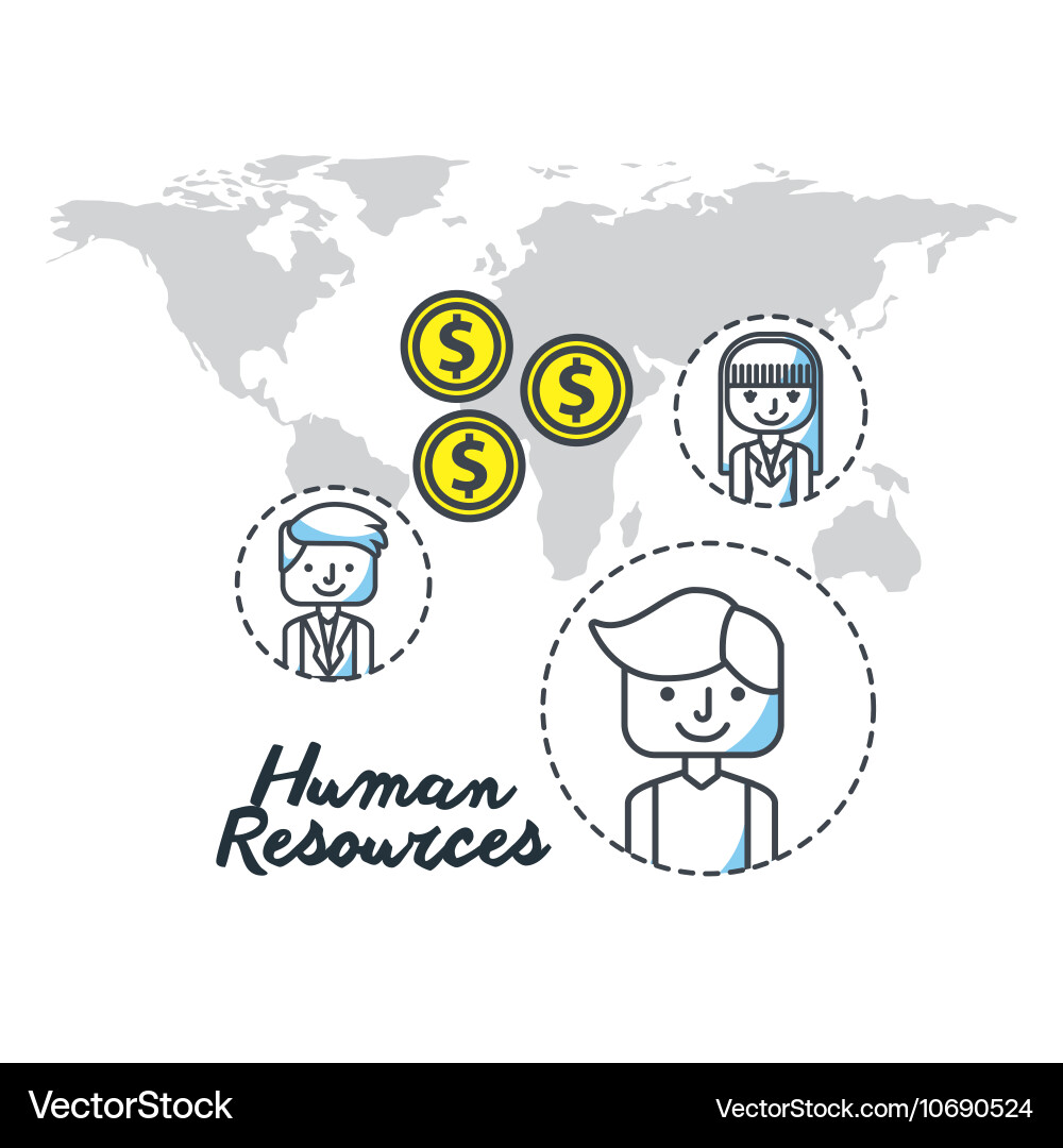 Human resources flat line icons Royalty Free Vector Image