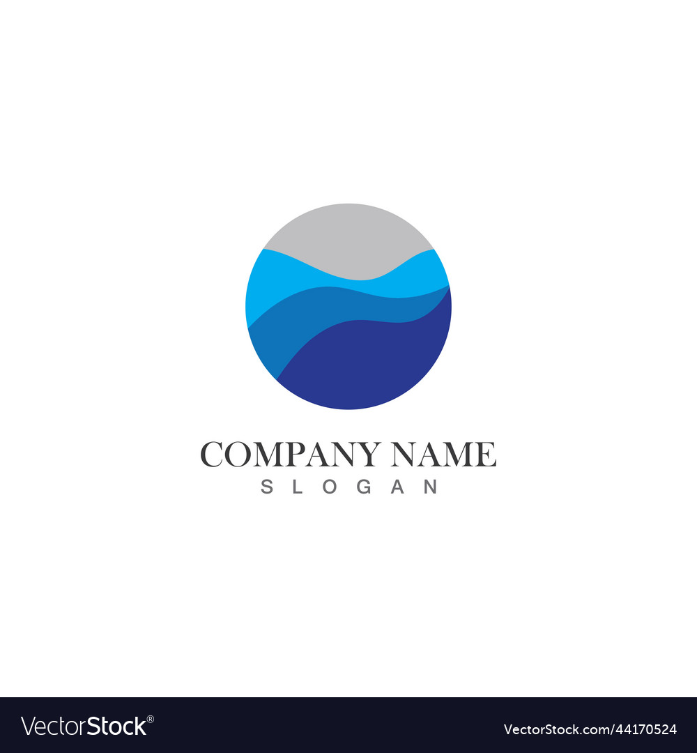 Isolated round shape logo blue color logotype Vector Image