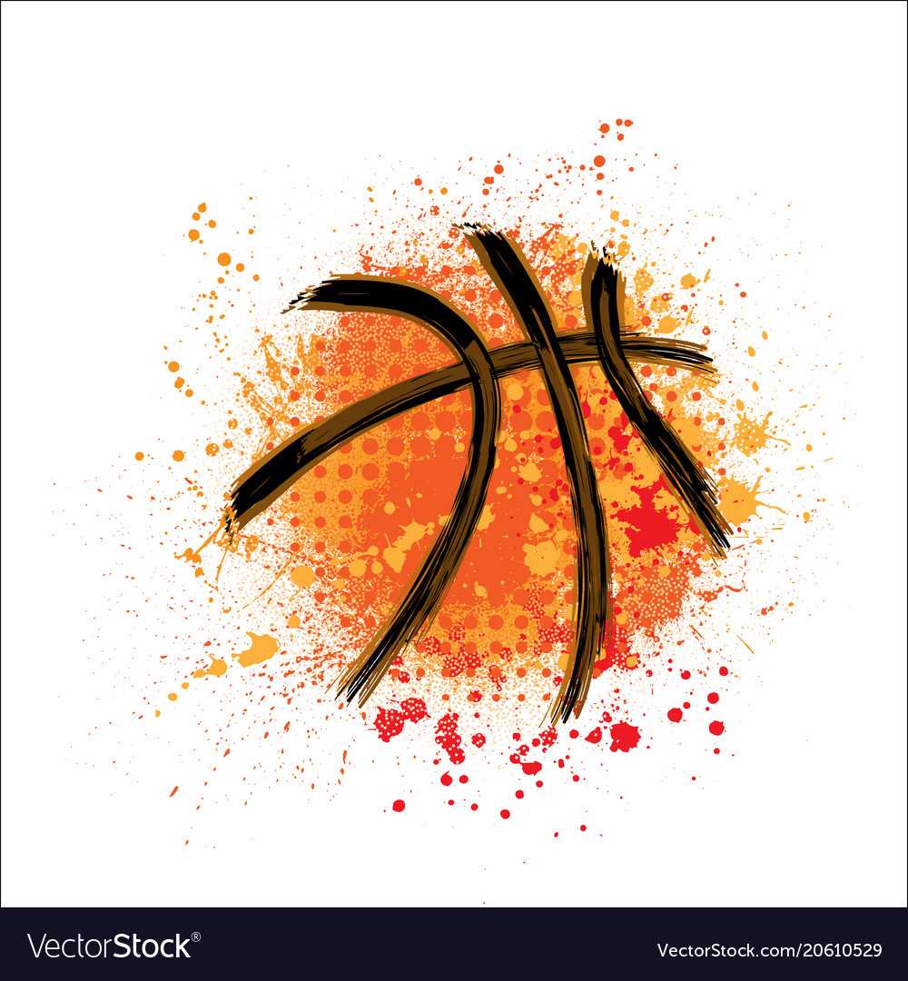 Basketball orange grunge background vector image Basketball orange grunge background