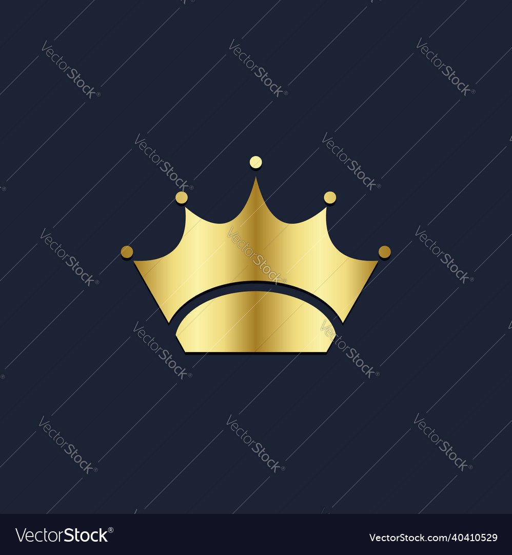 Crown king gold logo Royalty Free Vector Image