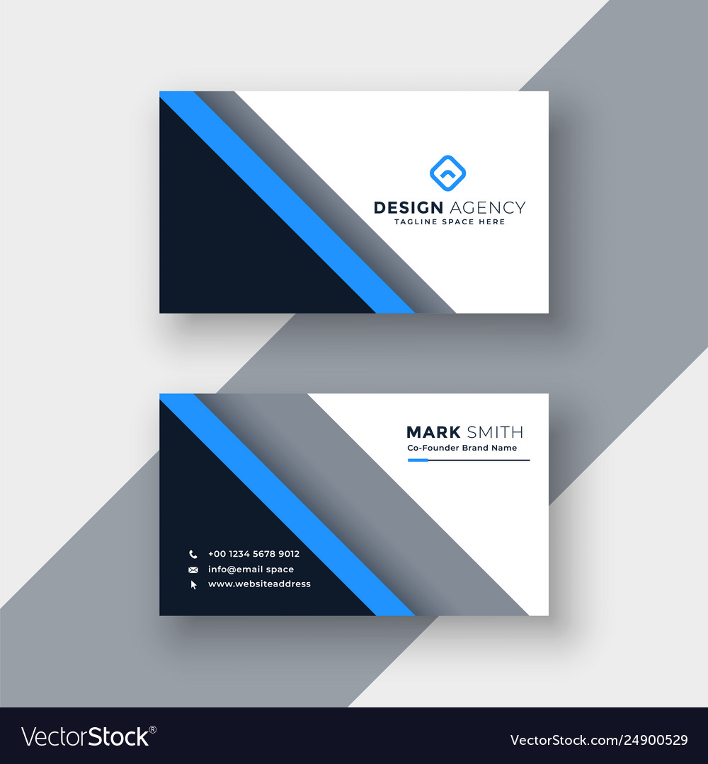 Elegant blue professional business card template Vector Image Intended For Professional Name Card Template