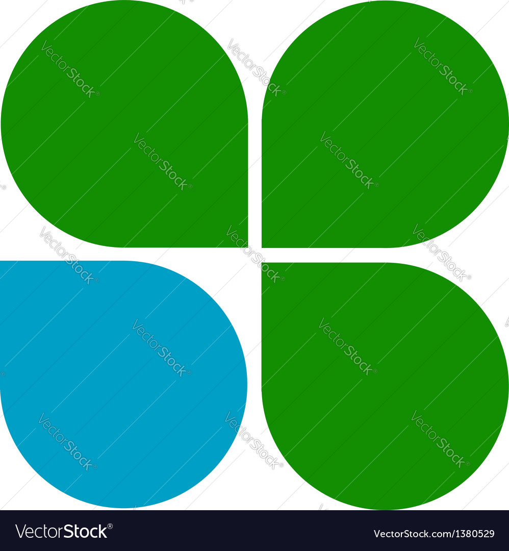 Logo with 4 leaves Royalty Free Vector Image - VectorStock