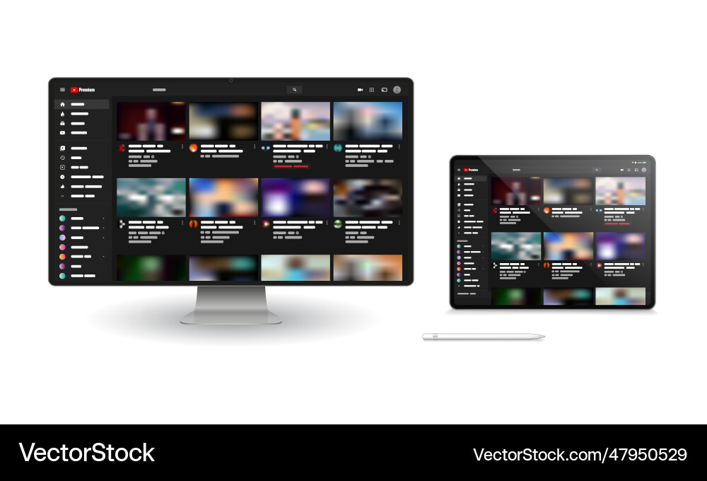 Template youtube video player social media Vector Image