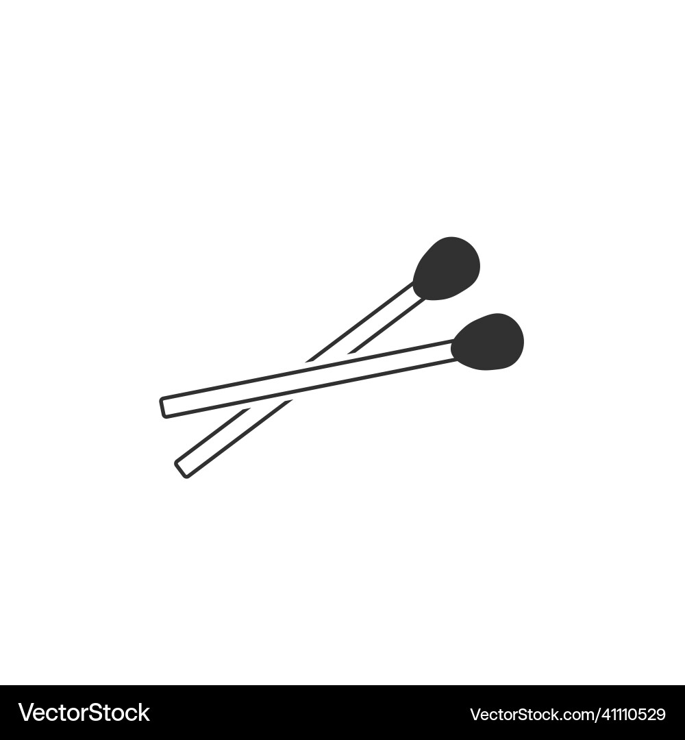 Two match sticks icon stock isolated on white Vector Image