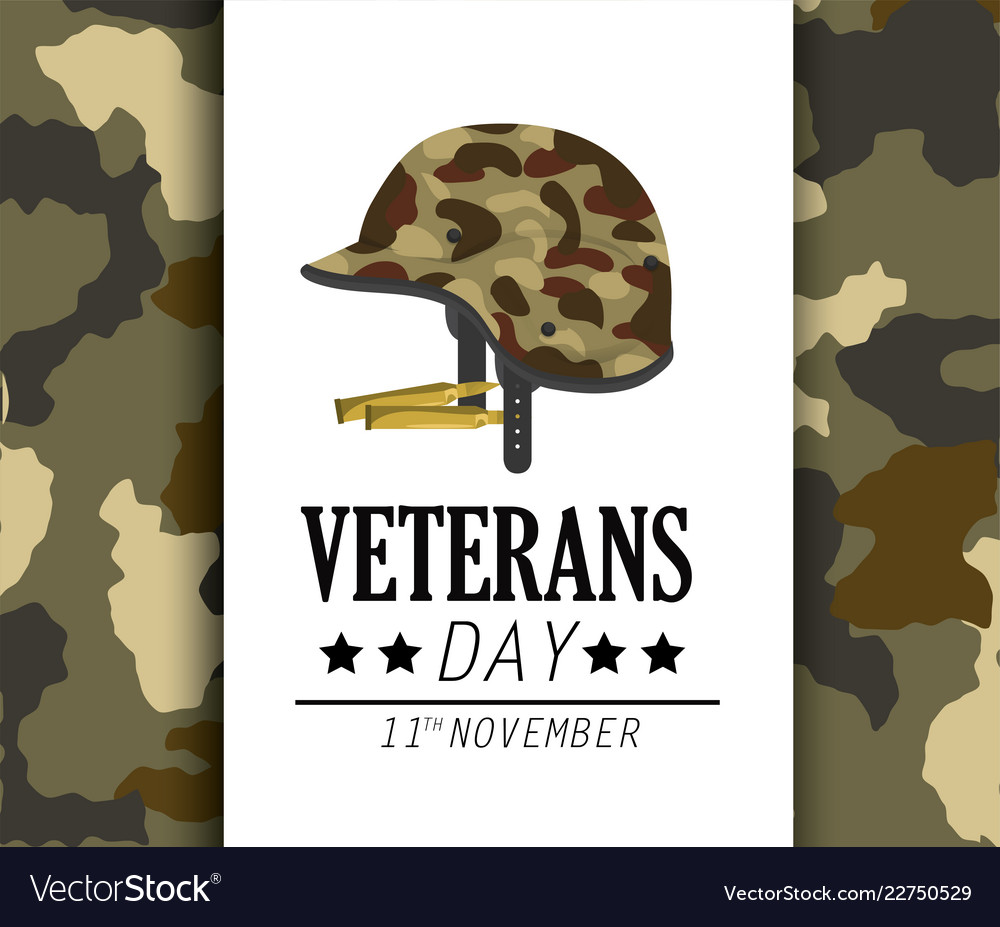 Veterans day celebration and helmet uniform Vector Image