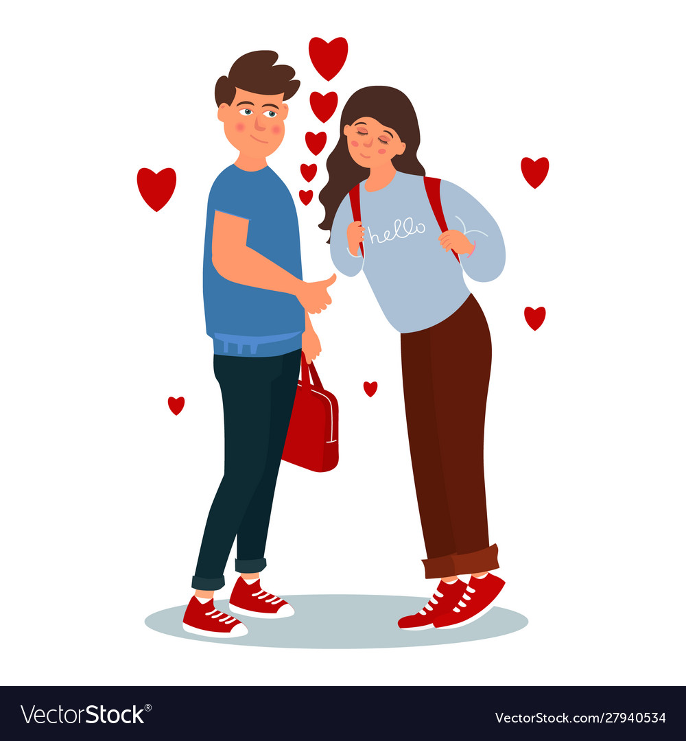 Vector Design For Young Couple, Card Or Poster With Profile