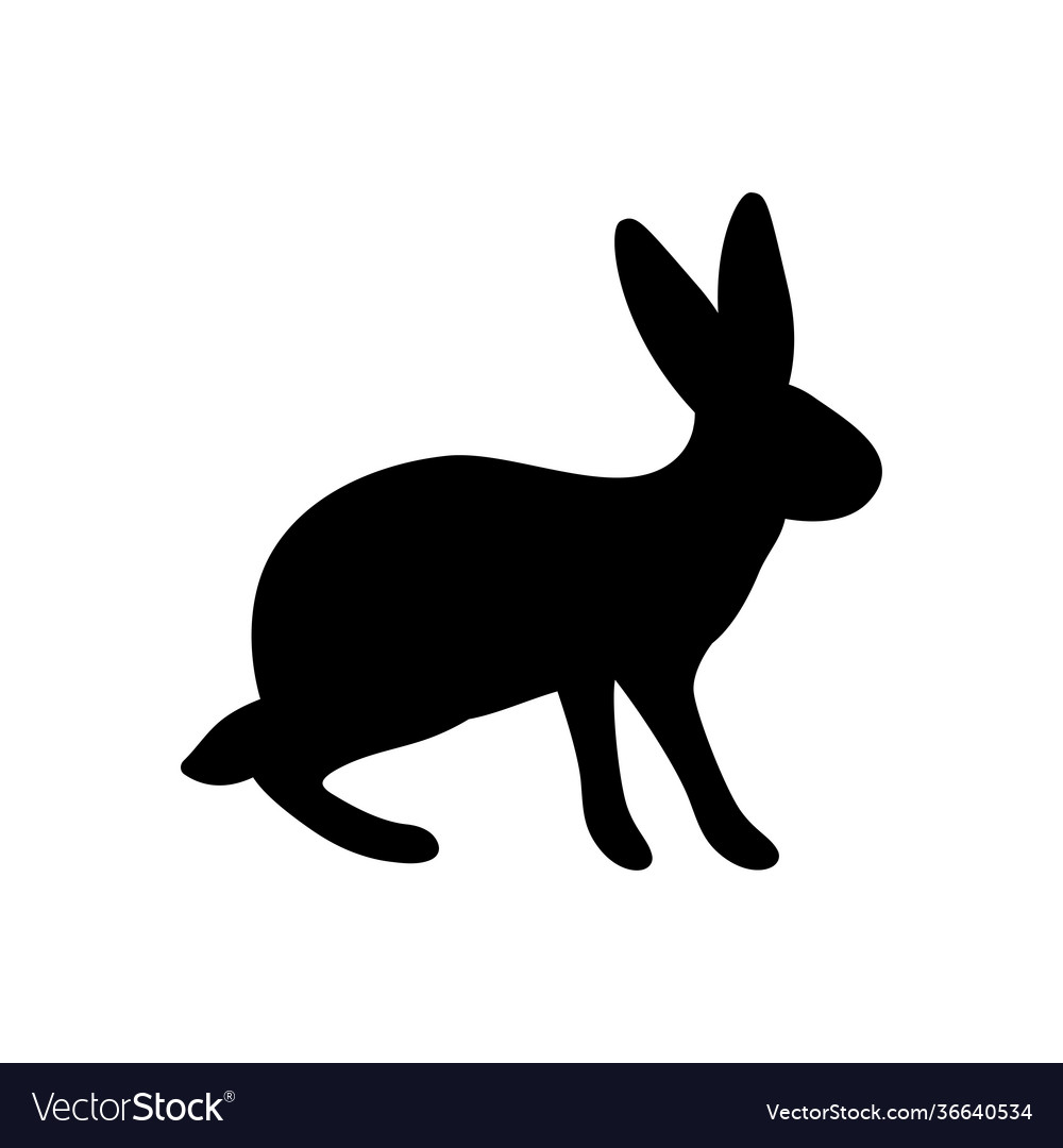 A standing rabbit black Royalty Free Vector Image