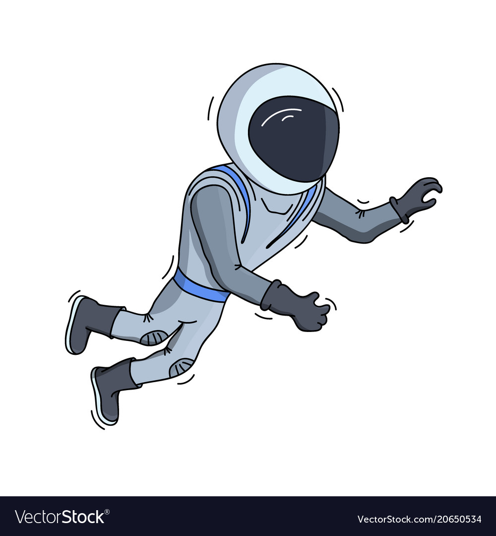 astronauts floating in space drawing