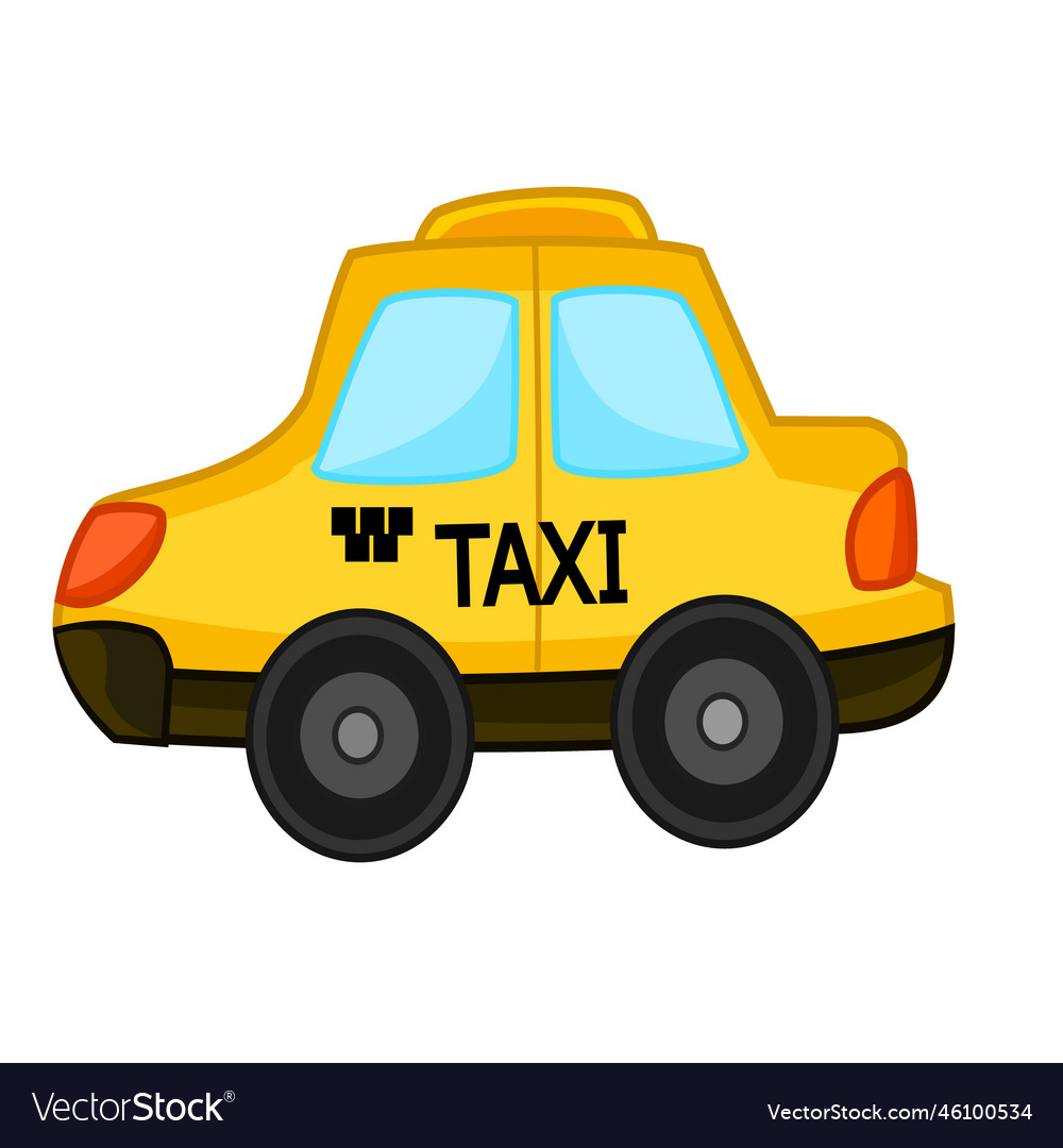 Cartoon taxi Royalty Free Vector Image - VectorStock