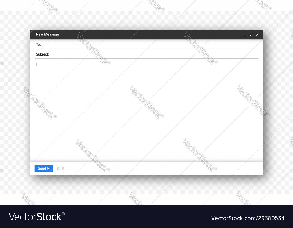 Email window mockup empty message window Vector Image