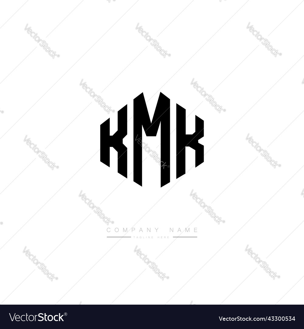 Kmk letter logo design with polygon shape Vector Image