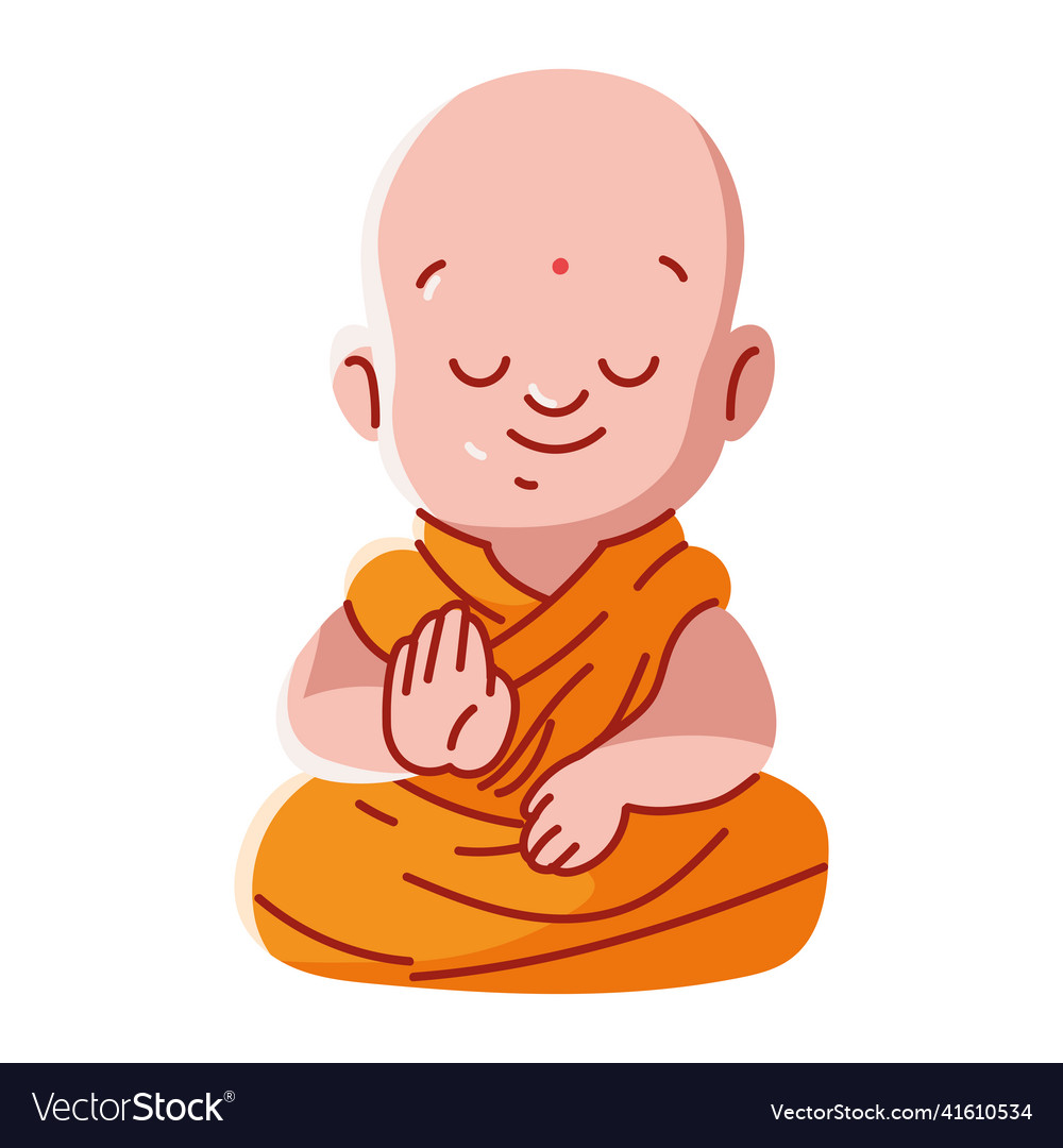 Meditating Monk Icon Royalty Free Vector Image