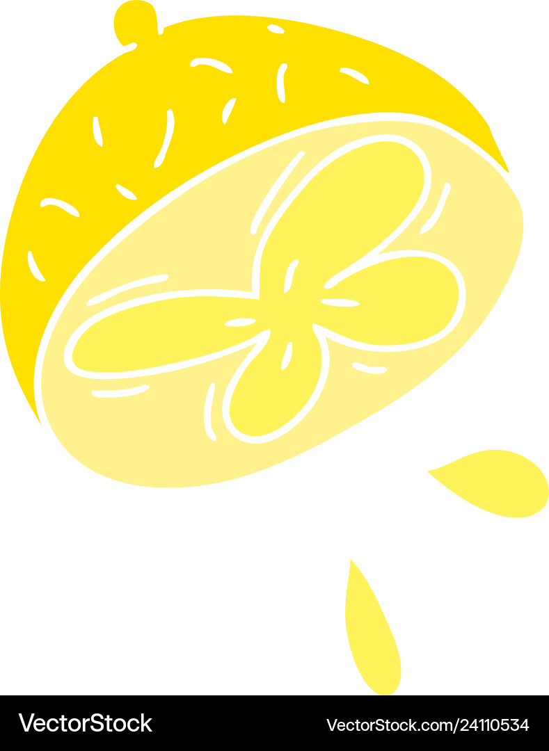 Quirky hand drawn cartoon lemon Royalty Free Vector Image