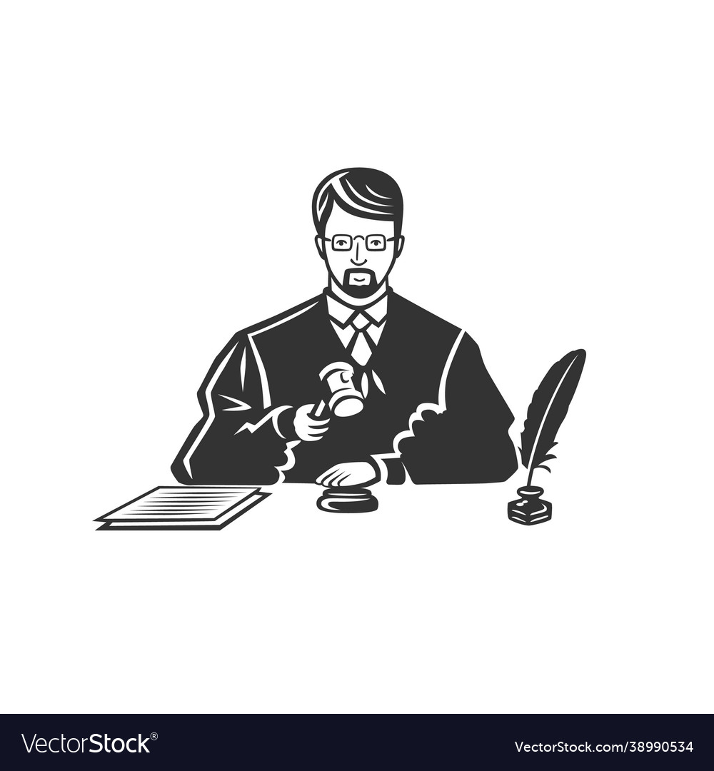 sitting-judge-makes-a-decision-royalty-free-vector-image