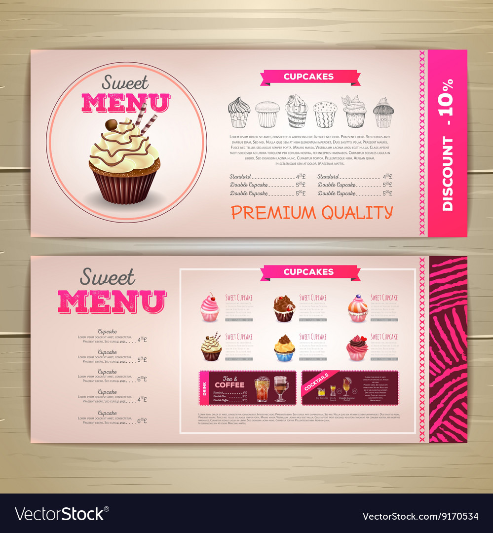 Vintage dessert menu desig Royalty Free Vector Image