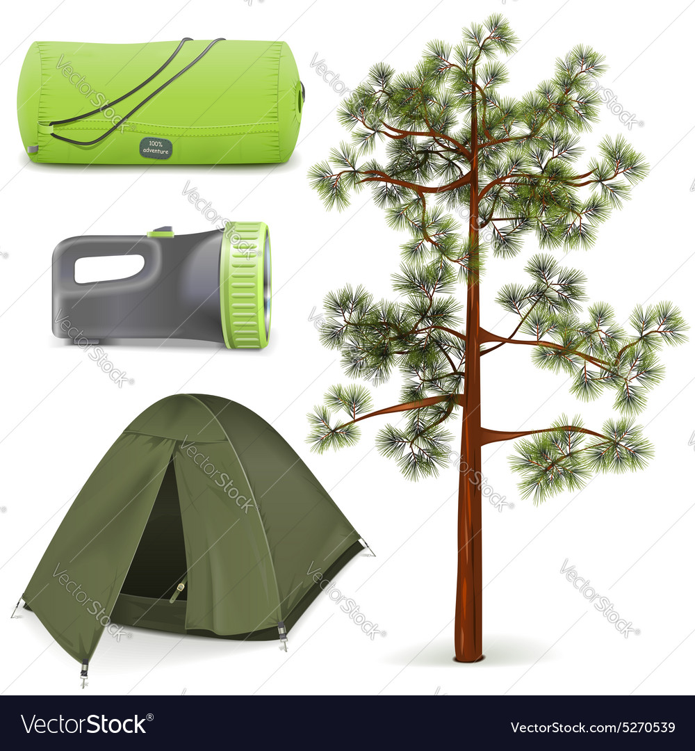 Camping Icons Set Royalty Free Vector Image - VectorStock